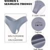 imageFINETOO Seamless Thongs for Women Sexy No Show Panties Invisible Vwaisted Stretch Ladies Underwear 6 Pack XSXLB6pack