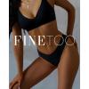 imageFINETOO Seamless Thongs for Women Sexy No Show Panties Invisible Vwaisted Stretch Ladies Underwear 6 Pack XSXLBlack6pack