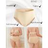 imageFINETOO Womens High Waisted Seamless Underwear Full Coverage Brief Ladies No Show Panties Sexy Lingerie RegularampampPlus SizeMocha Gray  Brick Yellow  Beige  Pink