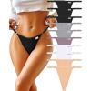 imageFINETOO 10 Pack Adjustable G String Thongs for Women Sexy Underwear Low Rise Womens Thong Cotton Panties for Ladies SXLSetc10pack