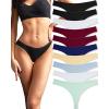 imageFINETOO 10 pack Cotton Thongs for Women Breathable Low Rise Bikini Lady Panties Womens Underwear Sexy SXLSet110pack