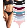 imageFINETOO 10 pack Cotton Thongs for Women Breathable Low Rise Bikini Lady Panties Womens Underwear Sexy SXLSet210pack
