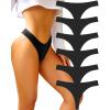 imageFINETOO Cotton Thongs for Women Soft Low Rise Sexy Thong Ladies Panties Womens Underwear 6 Pack SXXXLSet36pack