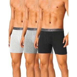 imageFINETOO Mens Underwear Cotton Boxer Briefs Soft Comfort Boxers MoistureWicking Breathable Underwear for Men Pack 3Multicolor B