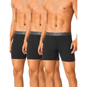 imageFINETOO Mens Underwear Cotton Boxer Briefs Soft Comfort Boxers MoistureWicking Breathable Underwear for Men Pack 3Multicolor C