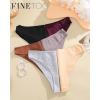 imageFINETOO 6 Pack Cotton Underwear for Women Cute Low Rise Bikini Panties High Cut Breathable Sexy Womens Cheeky SXLSet5pack