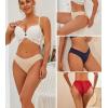 imageFINETOO 6 Pack Sexy Underwear for Women Silky Seamless No Show Panties Ladies Lace Bikini Lightweight Cheeky HipsterBlackpurplepinkdark Blueredapricot