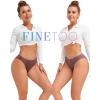 imageFINETOO 9 Pack Cotton Underwear for Women Sexy Low Rise Ribbed Hipster Breathable Soft Womens Bikini Panties Cheeky SXXXLSete9pack