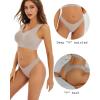 imageFINETOO 9 Pack Seamless Thongs for Women No Show Underwear V Waisted Comfortable Sexy Thong Panties XSXLC9pack