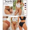 imageFINETOO Seamless Underwear for Women High Cut String Bikini Panties Low Rise Hipster Ladies Sexy Cheeky Underwear Brief6pack Black1 Wine1 Nude1 Ivory1 Grey1 Orange1