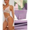 imageFINETOO Seamless Underwear for Women High Cut String Bikini Panties Low Rise Hipster Ladies Sexy Cheeky Underwear Brief6pack Blackpinkkhakibluepurpleivory