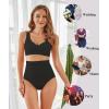 imageFINETOO Tummy Control Underwear Shapewear for women High Waisted Control Panties C Section Body Shaper Briefs PlusBlack