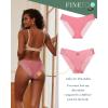 imageFINETOO Underwear for Women Lace Sexy Hipster V Cut No Show Bikini Panties Seamless Cheeky 5 Pack SXLOption a