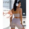 imageFINETOO Workout Sets for Women 4 Pieces Ribbed Crop Tank Shorts Active Gym Exercise High Waisted Sports Yoga Outfit SLPack B
