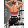 imageWorkout Outfits Sets for Women 4 piece Seamless Backless Tank Sport Bra High Waist Short Yoga Gym Matching Active Set0 Black  Red