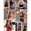 imageWorkout Outfits Sets for Women 4 piece Seamless Backless Tank Sport Bra High Waist Short Yoga Gym Matching Active Set0 Black  Red