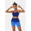 imageWorkout Outfits Sets for Women 4 piece Seamless Backless Tank Sport Bra High Waist Short Yoga Gym Matching Active Set0 Navy  Black