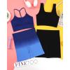 imageWorkout Outfits Sets for Women 4 piece Seamless Backless Tank Sport Bra High Waist Short Yoga Gym Matching Active Set0 Navy  Black
