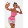 imageWorkout Outfits Sets for Women 4 piece Seamless Backless Tank Sport Bra High Waist Short Yoga Gym Matching Active Set0 Pink  Black