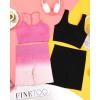 imageWorkout Outfits Sets for Women 4 piece Seamless Backless Tank Sport Bra High Waist Short Yoga Gym Matching Active Set0 Pink  Black