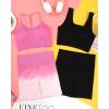 imageWorkout Outfits Sets for Women 4 piece Seamless Backless Tank Sport Bra High Waist Short Yoga Gym Matching Active Set0 Pink  Black