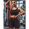 imageWorkout Outfits Sets for Women 4 piece Seamless Backless Tank Sport Bra High Waist Short Yoga Gym Matching Active SetBlack  Black