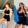imageWorkout Outfits Sets for Women 4 piece Seamless Backless Tank Sport Bra High Waist Short Yoga Gym Matching Active SetBlack  Black