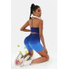 imageWorkout Outfits Sets for Women 4 piece Seamless Backless Tank Sport Bra High Waist Short Yoga Gym Matching Active SetNavy  Navy