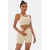 imageWorkout Outfits Sets for Women 4 piece Seamless Backless Tank Sport Bra High Waist Short Yoga Gym Matching Active SetNude  Nude