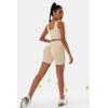 imageWorkout Outfits Sets for Women 4 piece Seamless Backless Tank Sport Bra High Waist Short Yoga Gym Matching Active SetNude  Nude