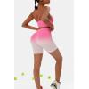 imageWorkout Outfits Sets for Women 4 piece Seamless Backless Tank Sport Bra High Waist Short Yoga Gym Matching Active SetPink  Pink