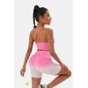 imageWorkout Outfits Sets for Women 4 piece Seamless Backless Tank Sport Bra High Waist Short Yoga Gym Matching Active SetPink  Pink