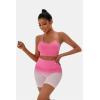 imageWorkout Outfits Sets for Women 4 piece Seamless Backless Tank Sport Bra High Waist Short Yoga Gym Matching Active SetPink  Pink