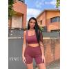 imageWorkout Outfits Sets for Women 4 piece Seamless Backless Tank Sport Bra High Waist Short Yoga Gym Matching Active SetRed  Red
