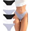 imageFINETOO 6 Pack Cotton Underwear for Women Cute Low Rise Bikini Panties High Cut Breathable Sexy Womens Cheeky SXLSet3pack