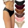 imageFINETOO 6 Pack Womens Seamless Hipster Underwear No Show Panties Invisibles Briefs Soft Stretch Bikini Underwears XSXLSolid 12