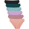 imageFINETOO 6 Pack Womens Seamless Hipster Underwear No Show Panties Invisibles Briefs Soft Stretch Bikini Underwears XSXLSolid 3