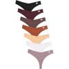 imageFINETOO 7 Pack Womens Thongs Underwear Cotton Breathable Low Rise Hipster Panties Sexy SXL7pack Thongs G