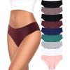 imageFINETOO 9 Pack Cotton Underwear for Women Sexy Low Rise Ribbed Hipster Breathable Soft Womens Bikini Panties Cheeky SXXXLSetb9pack