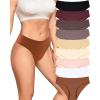 imageFINETOO 9 Pack Cotton Underwear for Women Sexy Low Rise Ribbed Hipster Breathable Soft Womens Bikini Panties Cheeky SXXXLSete9pack