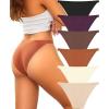 imageFINETOO Seamless Underwear for Women High Cut String Bikini Panties Low Rise Hipster Ladies Sexy Cheeky Underwear Brief6pack Black1 Wine1 Nude1 Ivory1 Grey1 Orange1