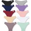 imageFINETOO Womens Cotton Underwear Sexy Stretch Bikini Panties Low Rise Hipster Ladies Soft VWaist CheekyMixcolor 1