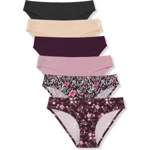 imageFINETOO 6 Pack Womens Seamless Hipster Underwear No Show Panties Invisibles Briefs Soft Stretch Bikini Underwears XSXLAssorted