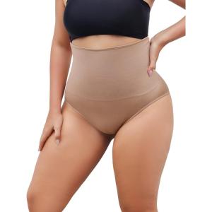 imageFINETOO Tummy Control Underwear Shapewear for women High Waisted Control Panties C Section Body Shaper Briefs PlusCoffee
