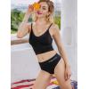 imageFINETOO 6 Pack High Waisted Thongs for Women Nylon Spandex Panties Breathable Soft Stretchy Underwear High Rise SXL6 Pack C