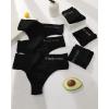 imageFINETOO 6 Pack High Waisted Thongs for Women Nylon Spandex Panties Breathable Soft Stretchy Underwear High Rise SXL6 Pack C