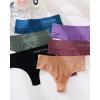 imageFINETOO 6 Pack High Waisted Thongs for Women Nylon Spandex Panties Breathable Soft Stretchy Underwear High Rise SXL6 Pack D