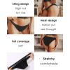 imageFINETOO 6 Pack String Underwear for Women Cotton High Cut Stretch Breathable Low Rise Hipster Cheeky Bikini Panties SXL6 Pack Black