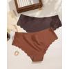 imageFINETOO 6 pack Seamless Underwear for Women Sexy Low Rise Hipster Wave Edge No Show Bikini Panties Womens Cheeky SXLBlack2brown2coffee2