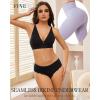 imageFINETOO 6 pack Seamless Underwear for Women Sexy Low Rise Hipster Wave Edge No Show Bikini Panties Womens Cheeky SXLBlack3beige3